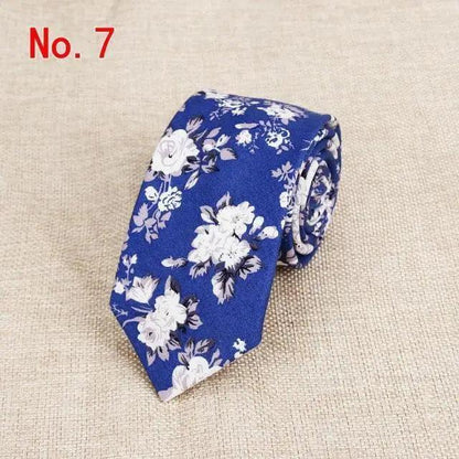 Luxury Flower Handmade Cotton Ties For Men Classic Colorful Printed Floral Designs Necktie For Wedding