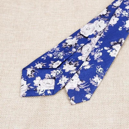 Luxury Flower Handmade Cotton Ties For Men Classic Colorful Printed Floral Designs Necktie For Wedding
