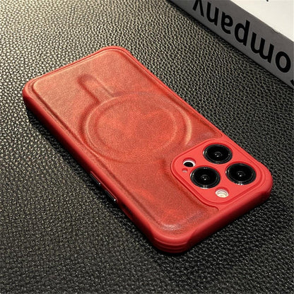 Luxury Leather Magnetic Wireless Charging Case For iPhone 14 11 12 13 Pro Max X XS XR 8 7 Plus Shockproof Soft Cover Shockproof Unique Vintage Design Leather Case For iPhone