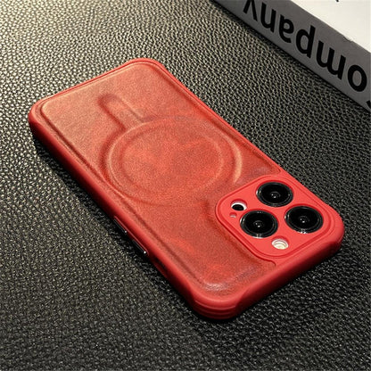 Luxury Leather Magnetic Wireless Charging Case For iPhone 14 11 12 13 Pro Max X XS XR 8 7 Plus Shockproof Soft Cover Shockproof Unique Vintage Design Leather Case For iPhone