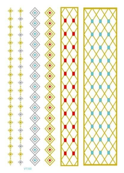 Luxury Metallic Temporary Tattoo Gold Silver Flower Sticker Long Lasting Gold Design For Womens