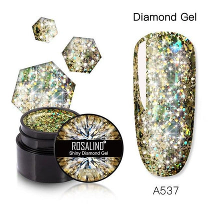 Luxury Modern Crystal Shiny Gel Nail Polish Painting Nails Art Design Diamond Manicure Gel Luxury Design For Women and Girls