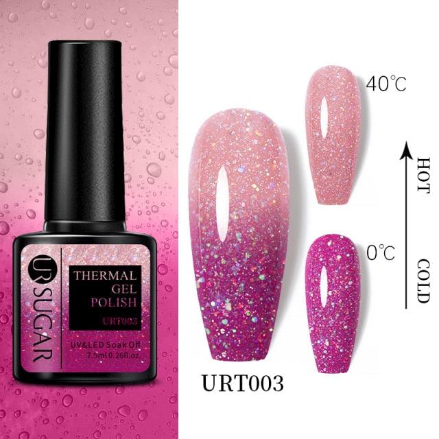 Luxury Modern Elegant Colorful Diamond Gel Nail Polish UV Temperature Color Changing Elegant Fashion Rainbow Colors For Womens