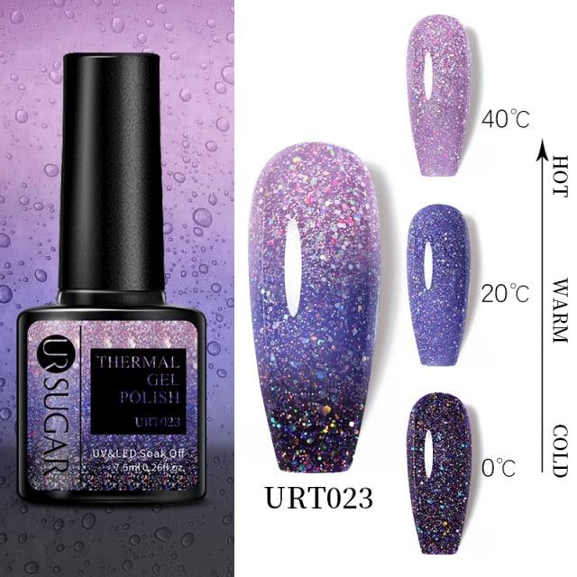 Luxury Modern Elegant Colorful Diamond Gel Nail Polish UV Temperature Color Changing Elegant Fashion Rainbow Colors For Womens