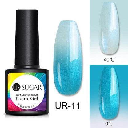 Luxury Modern Elegant Colorful Diamond Gel Nail Polish UV Temperature Color Changing Elegant Fashion Rainbow Colors For Womens