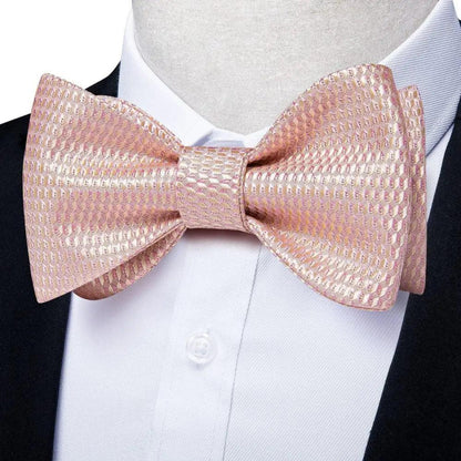 Luxury Pink Solid Men Bow Tie Silk Business Wedding Elegant Bowtie For Men Unique Desing For Every Occasion