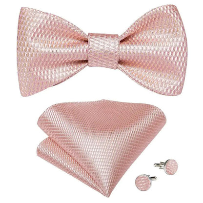 Luxury Pink Solid Men Bow Tie Silk Business Wedding Elegant Bowtie For Men Unique Desing For Every Occasion