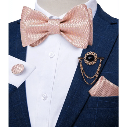 Luxury Pink Solid Men Bow Tie Silk Business Wedding Elegant Bowtie For Men Unique Desing For Every Occasion