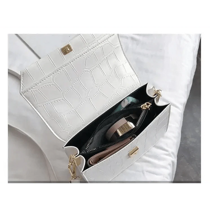 Luxury Snow White Crossbody Bags For Women And Girls Small PU Leather Handbag - Ladies Designer Evening Bags