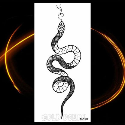 Luxury Tiger Temporary Tattoos Fox Wolf Fake Tattoo Sticker Realistic Black Animal Temporary Tattoo Stickers For Mens