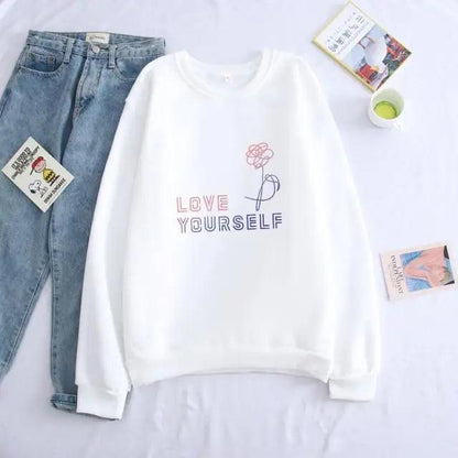 Luxury Unisex Hoodie Hoodies Sweatshirt Love Yourself Hoody Sweatshirt Boys Hoody Hoodies Cool Print Casual Drawstring Warm Winter Stylish Design Hoodie For Men Women