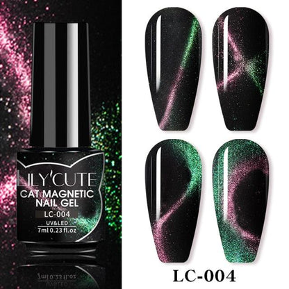 Magnetic 9D Cat Eye Gel Nail Polish Set UV LED Popular Chameleon Multi Color Salon Designs For Womens
