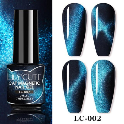 Magnetic 9D Cat Eye Gel Nail Polish Set UV LED Popular Chameleon Multi Color Salon Designs For Womens