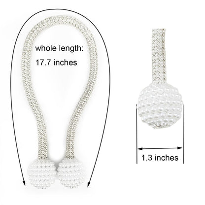 Magnetic Curtain Clip Room Accessories Pearl Ball Curtains Holder Tieback Home Decor Hanging Ball Buckle Tie Back Curtain Tiebacks Pearl Ball Home Curtain Buckle The Most Convenient Tie Backs Weave Clips Rope Straps Holder