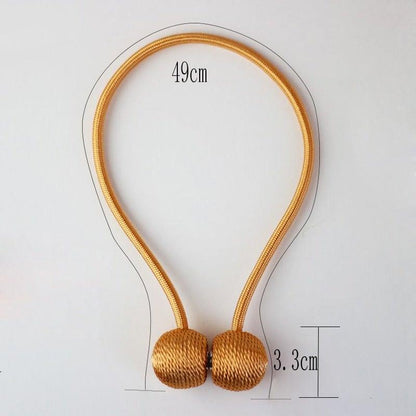 Magnetic Curtain Tieback Buckle Strap Holdbacks Magnet Clip For Curtain Rod Tie Backs Hanging Belts Rope Accessories Upgraded Curtain Buckles European Style Decorative Weave Rope Curtain Holdbacks Holder For Window Decor Curtain Clips Rope Straps Magnet