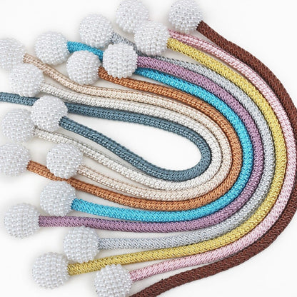 Magnets Curtains Clamps Curtain Holder Pompom Tieback Magnetic Clips Hanging Balls Tie Back Home Decoration Accessories Magnetic Curtain Tiebacks European Style Decorative Curtain Drape Tie With Strong Magnetic For Home And Office Decoration