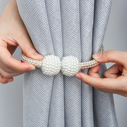 Magnets Curtains Clamps Curtain Holder Pompom Tieback Magnetic Clips Hanging Balls Tie Back Home Decoration Accessories Magnetic Curtain Tiebacks European Style Decorative Curtain Drape Tie With Strong Magnetic For Home And Office Decoration