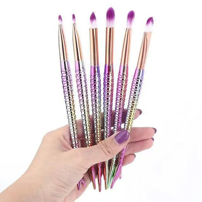 Makeup Brushes Kit Natural Tool Pencil Cosmetics Foundation Artist Mermaid Highlighter Face Set Of Bronzer Eyeshadow Lip