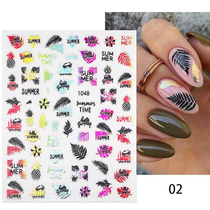 Maple Leaves 3D Nail Stickers Fall Leaf Flowers Line Sliders For Nails Self Adhesive Stickers Autumn Manicuring Decals Transfer Nail Decals Sticker For Pretty Girl Self-Adhesive Nail Decals Designer Nail Stickers for Acrylic
