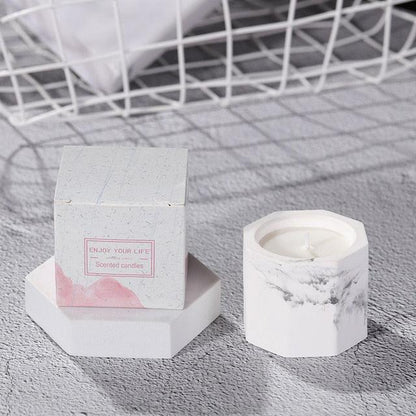 Marbled Plaster Scented Soy Candles Candlestick Aromatherapy For Party Gifts Marbled Plaster Scented Soy Candles Candlestick Aromatherapy Stress Relief Candles For Birthday Wedding Decoration Christmas Handmade