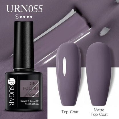 Matte Pink Blue Gel Nail Polish Semi Permanent LED Nail Art Design Elegant Warm Colors For Womens