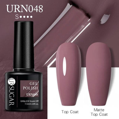 Matte Pink Blue Gel Nail Polish Semi Permanent LED Nail Art Design Elegant Warm Colors For Womens