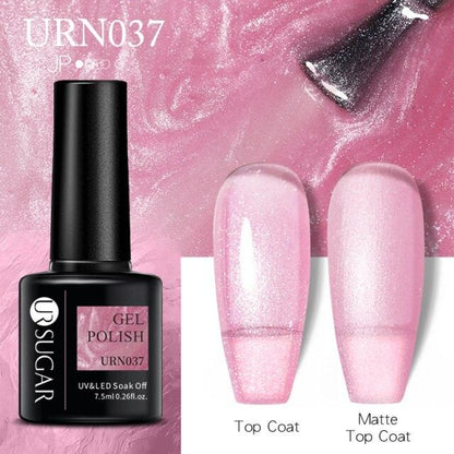 Matte Pink Blue Gel Nail Polish Semi Permanent LED Nail Art Design Elegant Warm Colors For Womens