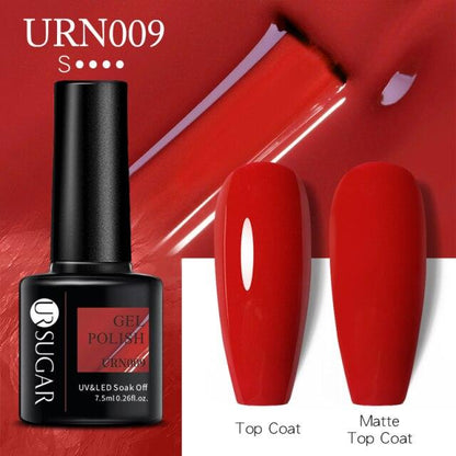Matte Pink Blue Gel Nail Polish Semi Permanent LED Nail Art Design Elegant Warm Colors For Womens