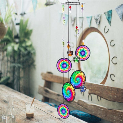 Memorial Wind Chimes Rainbow Maker Window Hanging Sun Catcher Wind Chimes Decoration For Patio Balcony Garden Wall Hanging Ornament Decor