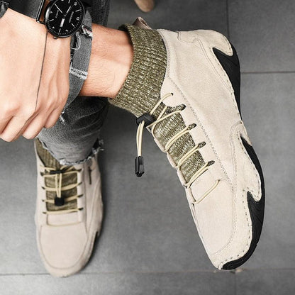 Men Beige Casual Shoes Outdoor Comfy Walking Sneakers Fashion All-Match Sneakers Breathable Cloth Casual Sports Flats Men Lightweight Outdoor Running Sneakers