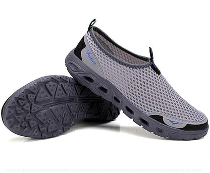 Men Casual Shoes Sneakers Light Breathable Summer Walking Beach Mesh Shoes Comfortable Mesh Work Shoes Athletic Slip On Walking Shoes For Men