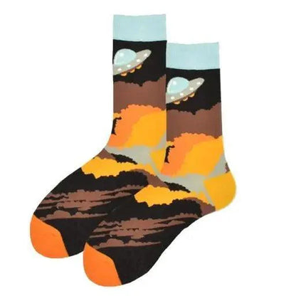 Men Cotton Socks Gradient Color Summer Style Long Wedding Sock Men  Knee High Business Socks Man Socks Men's Ladies Novelty Bright Colorful Patterned Cotton Socks