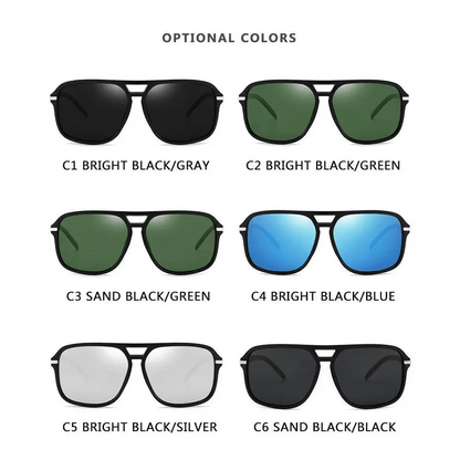 Men Elegant Cool Square Style Fashion Polarized Sunglasses Driving Vintage Design UV400 Sun Glasses