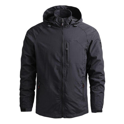 Men Outdoor Hiking Jackets Waterproof Hooded Windbreaker Coat Vintage New Fashion Design Hooded Lightweight Jacket For Men Autumn New Casual Jacket Tactical Men Jackets 5XL