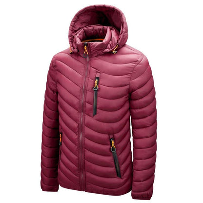 Men's Autumn Winter Classic Hooded Jacket Warm Coat Hooded Winter Coat Warm Adjustable Hood Jacket Cotton Removable Hood Jackets Men Simple Casual Vintage Detachable Hat Outfits Warm Men Lightweight Soft Jackets