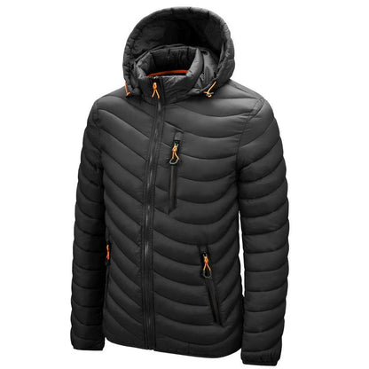 Men's Autumn Winter Classic Hooded Jacket Warm Coat Hooded Winter Coat Warm Adjustable Hood Jacket Cotton Removable Hood Jackets Men Simple Casual Vintage Detachable Hat Outfits Warm Men Lightweight Soft Jackets