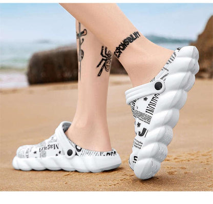 Men's Black Rubber Beach Flip Flops Sandals Wedge Flat Shoes Footwear Fashion Unisex Garden Clogs Sports Sandals Outdoor Indoor Lightweight Clogs