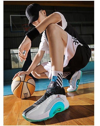 Men's Casual Breathable Comfortable Cushioned Soft Professional Sports Basketball Shoes Outdoor Street Sports Shoes Lightning Professional Anti Slip Sports Shoes For Running Walking