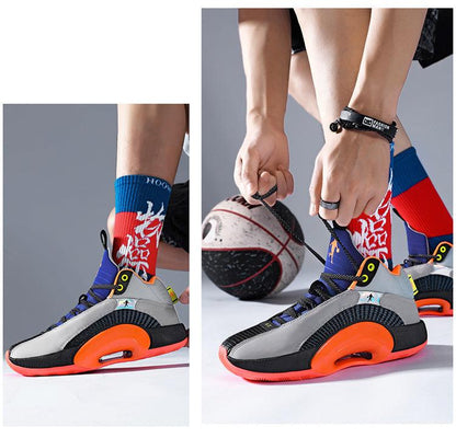 Men's Casual Breathable Comfortable Cushioned Soft Professional Sports Basketball Shoes Outdoor Street Sports Shoes Lightning Professional Anti Slip Sports Shoes For Running Walking