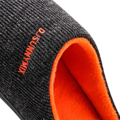 Men's Cotton Fabric Slippers Indoor Non-Slip Home Fur Couple Flat  Men Winter Slipper Cotton Memory Foam Slippers Comfort Knitted Cotton-blend Closed Toe House Indoor Outdoor Shoes