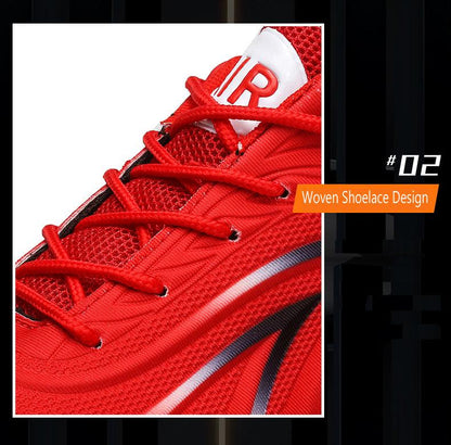Men's Flame Printed Sneakers Flying Weave Sports Comfortable Running Outdoor Men Athletic Shoes Breathable Casual Sports High Quality Sport Design Sneaker