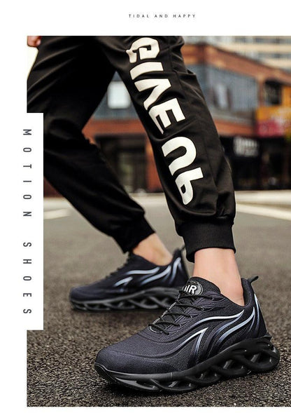 Men's Flame Printed Sneakers Flying Weave Sports Comfortable Running Outdoor Men Athletic Shoes Breathable Casual Sports High Quality Sport Design Sneaker