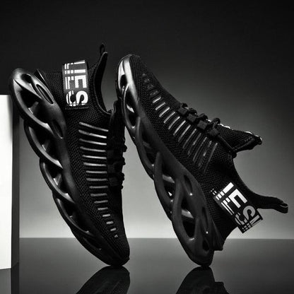 Men's Luxury Sneakers Autumn Mens Casual Shoes Lace-Up Breathable Light Running Tenis Shoes Modern Sneakers Breathable Black Trendy Sneakers