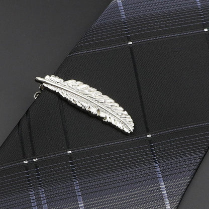 Men's Metal Tie Clip Vintage Unique Shape Bright Stainless Steel Necktie Clasp Gentleman's Party Luxury Tie Bars Clips Wedding Luxury Design Accessories For Men