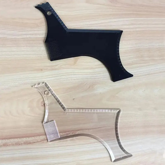 Men Transparent Modern Beard Shaping Tool  Lightweight And Flexible Fits All-In-One Styling Beard Comb