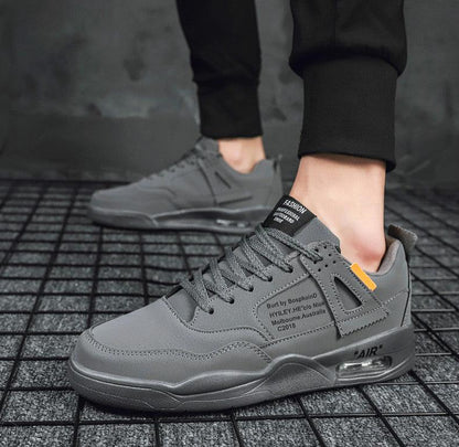Men White Casual Leather Fashion Sneakers Breathable Sports Running Shoes Leather Running Sport Air Cushion Outdoor Training Sneakers High Quality Design