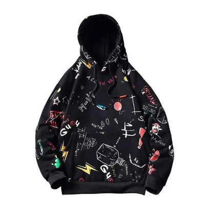 Mens Casual Hoodie Sweatshirt Vintage Yellow Painted Style Hip Hop Creativity Streetwear Men Hooded Sweatshirt Streetwear Loose Hoodies Letter Printing Hoody