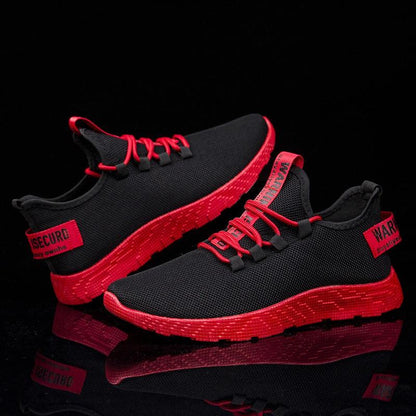 Mens Casual Shoes Sneakers Mens Breathable No-slip Air Mesh Lace Up Wear-Resistant Slip On Shoes Men's Tennis Walking Casual Shoes Black Sport Gym Breathable Sneakers