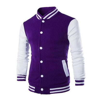 Mens Fashion Casual Slim Fit Jacket Men/Boy Baseball Jacket Men Fashion Design Classic Elegant Clothing Men's College Comfortable Jacket High School Long Sleeves Jackets