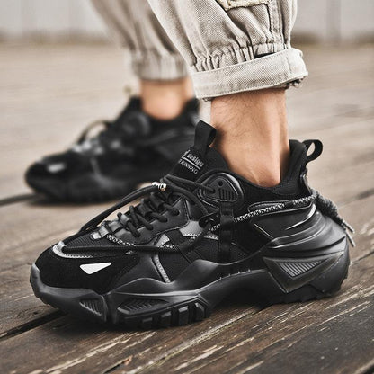 Mens Strong Casual Fashion Chunky Sneakers Height Increasing Spring Thick Sole Footwear Fashion High Quality Sneakers Slip on Walking Shoes High Top Casual Shoes For Men